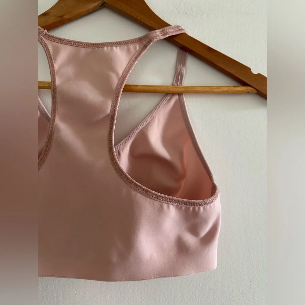 Aerie Light Pink Sparkle Trim Seamless Racerback Bralette size Small EUC - Picture 4 of 5
